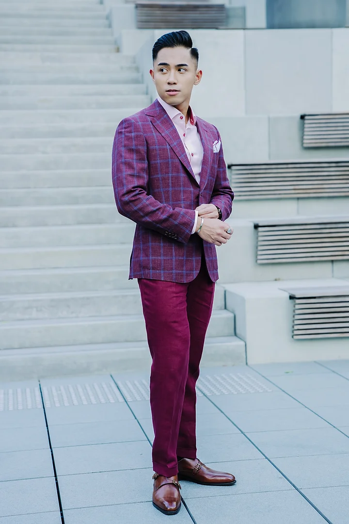 Line Pattern Bespoke Tailor Suit