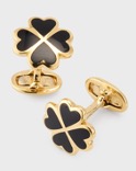 black enamel clover cufflinks