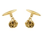 gold floral cufflinks