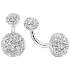 silver crystal ball cufflinks