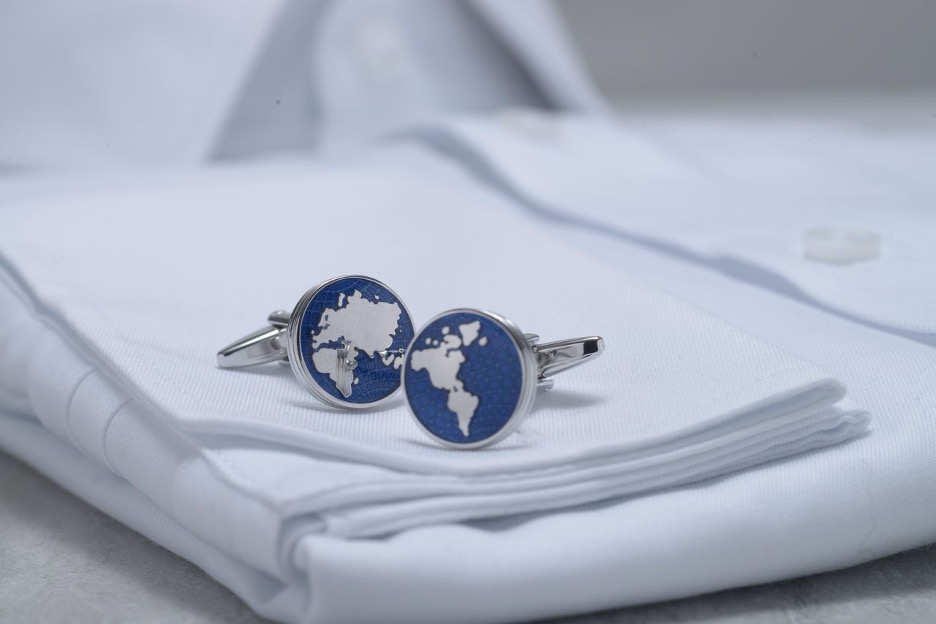 world map cufflinks