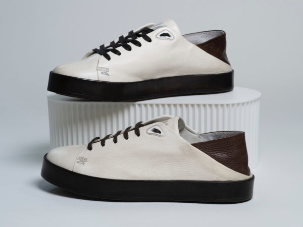 Axel White Brown Grain Calf Leather