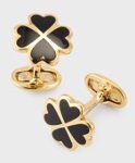 black enamel clover cufflinks