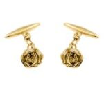 gold floral cufflinks