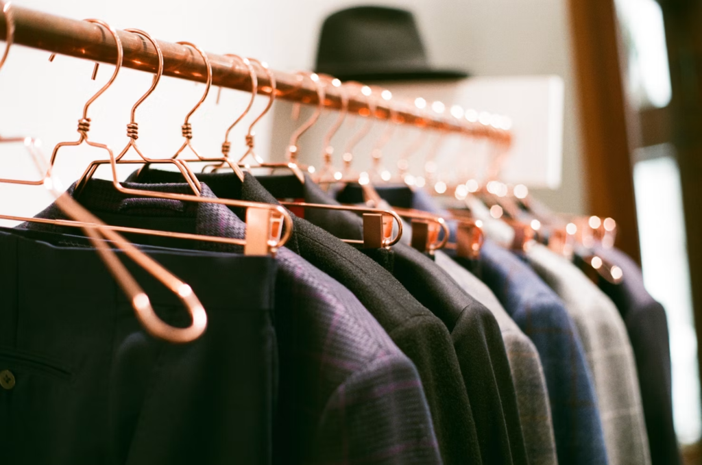 a rack of coats
