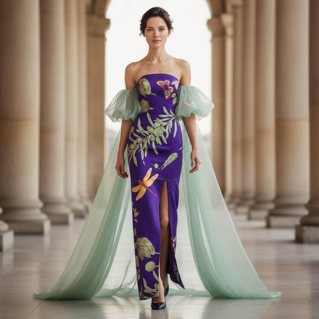 lady with a purple dress